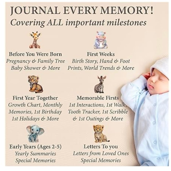 Adjustable Ring Binder Baby Memory Book - Picture 3 of 8